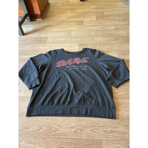 DARE Keeping Kids Off Drugs Graphic Sweatshirt Mens Size 1 Charcoal Grey Retro